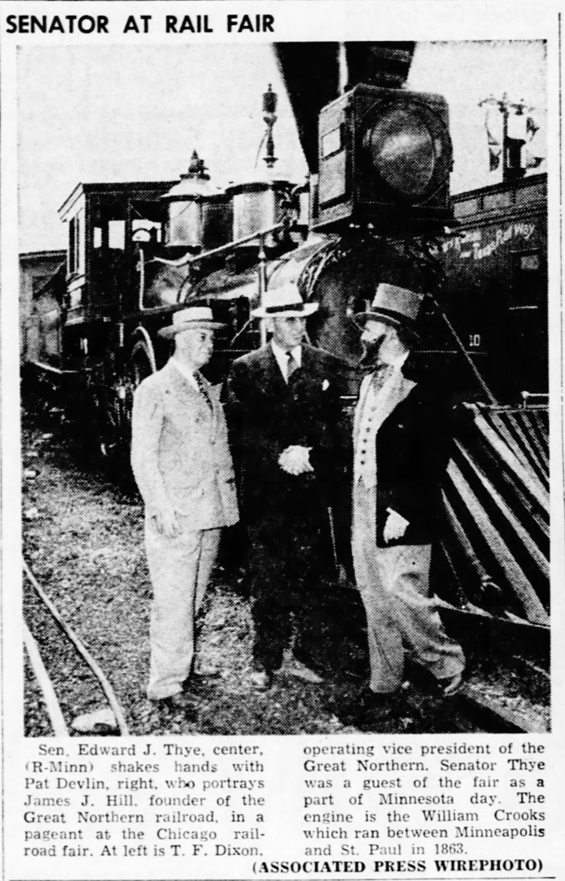 Senator at rail fair